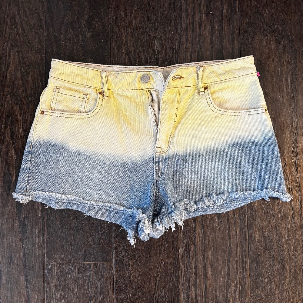 Pacsun High Rise Festival Ombre Denim Shorts